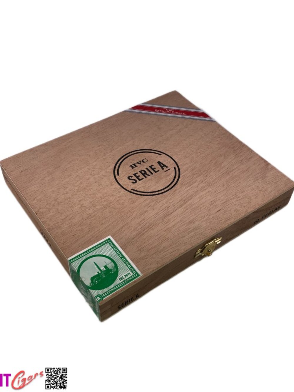 HVC Serie A Perlas Empty Wooden Cigar Box 8x6.75x1.25